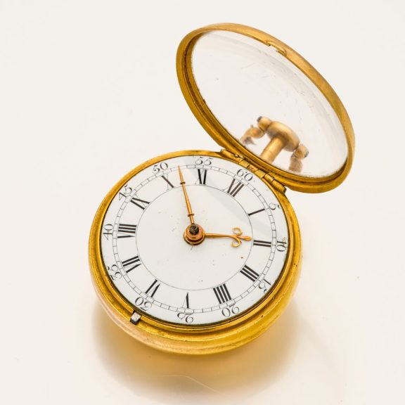 Attractive English enamelled gold cylinder watch Circa 1774 Attractive English enamelled gold cylinder watch Circa 1774