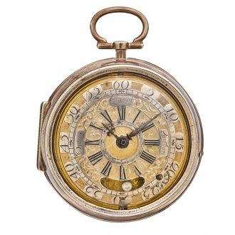English silver verge watch with mock pendulum Circa 1710