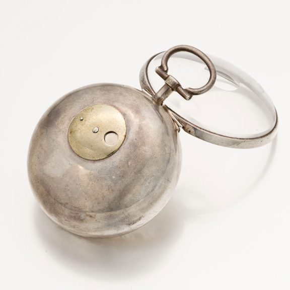 English silver verge watch with mock pendulum Circa 1710 English silver verge watch with mock pendulum Circa 1710