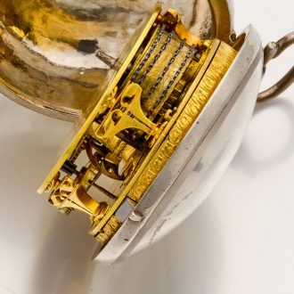 English silver verge watch with mock pendulum Circa 1710
