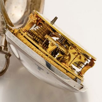 English silver verge watch with mock pendulum Circa 1710