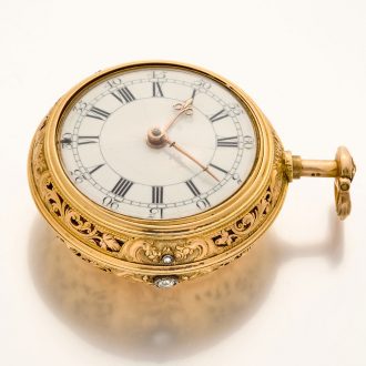 English 22 carat gold quarter repeating cylinder watch Circa 1760