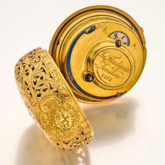 English 22 carat gold quarter repeating cylinder watch Circa 1760