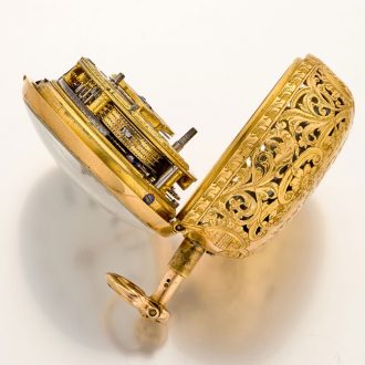 English 22 carat gold quarter repeating cylinder watch Circa 1760