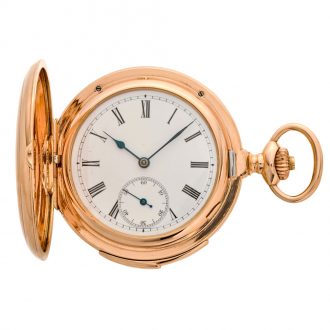 Heavy Swiss gold carillon minute repeating pocket watch Circa 1900