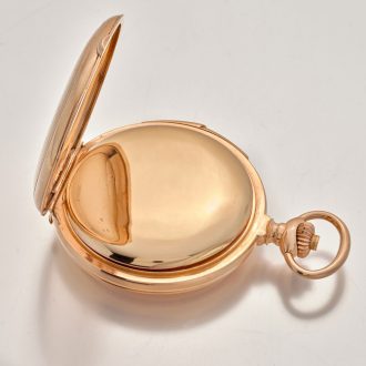Heavy Swiss gold carillon minute repeating pocket watch Circa 1900