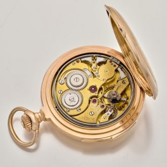 Heavy Swiss gold carillon minute repeating pocket watch Circa 1900