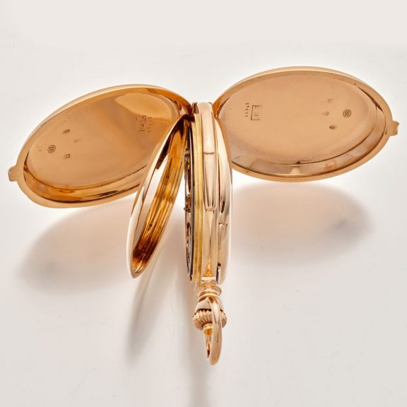 Heavy Swiss gold carillon minute repeating pocket watch Circa 1900 Heavy Swiss gold carillon minute repeating pocket watch Circa 1900