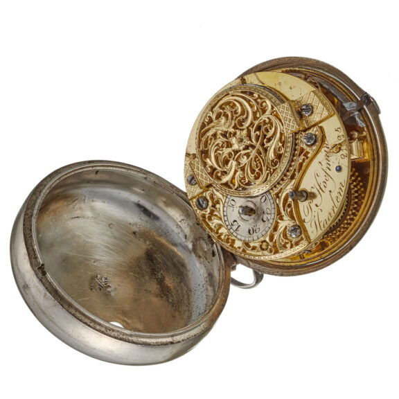 A Dutch verge pocket watch in silver pair cases Circa 1774 A Dutch verge pocket watch in silver pair cases Circa 1774
