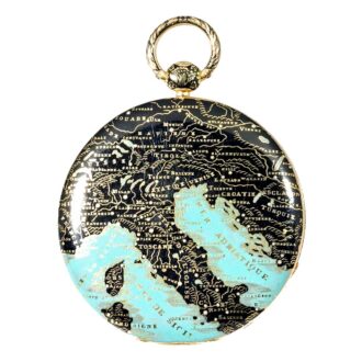 Swiss gold enamel watch with digital time indication Circa 1820