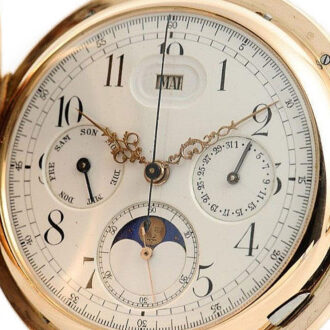 Swiss repeater with chronograph, date and moon phase Circa 1900 Swiss repeater with chronograph, date and moon phase Circa 1900
