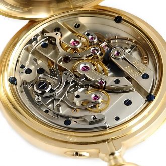Swiss gold open faced chronograph pocket watch Circa 1910