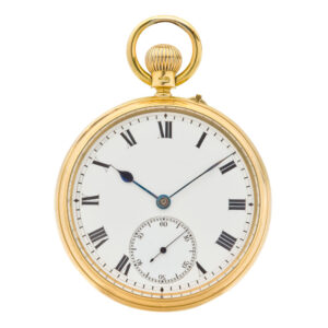 English gold chronometer quality watch with carrousel Circa 1882