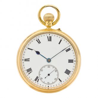 English gold chronometer quality watch with carrousel Circa 1882