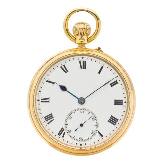 English gold chronometer quality watch with carrousel Circa 1882 English gold chronometer quality watch with carrousel Circa 1882