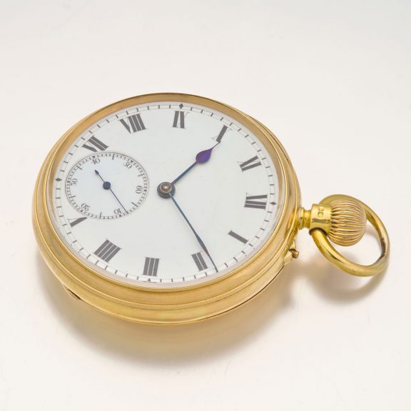 English gold chronometer quality watch with carrousel Circa 1882 English gold chronometer quality watch with carrousel Circa 1882