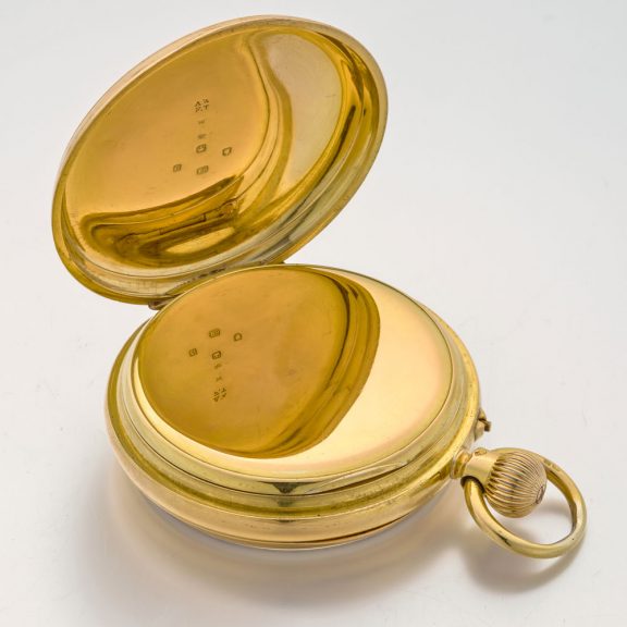 English gold chronometer quality watch with carrousel Circa 1882 English gold chronometer quality watch with carrousel Circa 1882