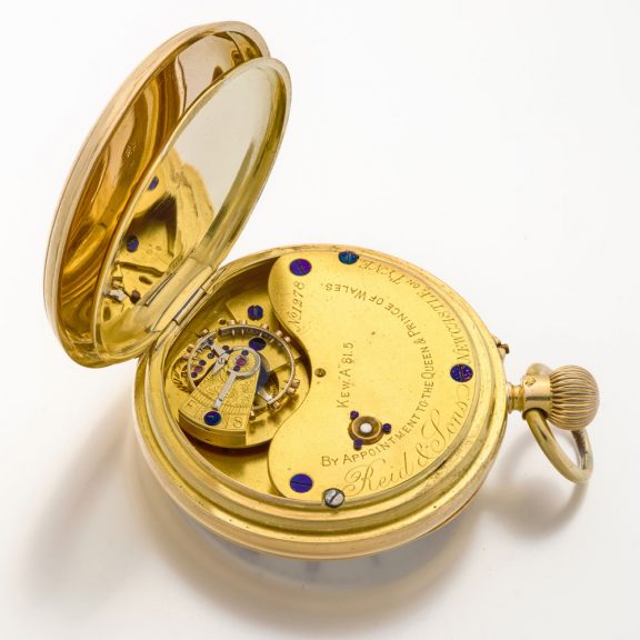 English gold chronometer quality watch with carrousel Circa 1882 English gold chronometer quality watch with carrousel Circa 1882