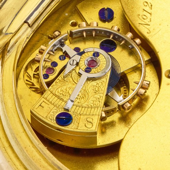 English gold chronometer quality watch with carrousel Circa 1882 English gold chronometer quality watch with carrousel Circa 1882