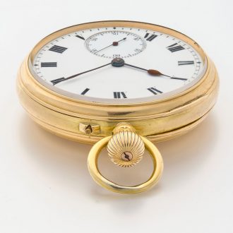 English gold chronometer quality watch with carrousel Circa 1882