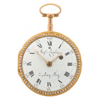 Swiss exclusive gold and enamel repeating verge watch Circa 1790 Swiss exclusive gold and enamel repeating verge watch Circa 1790