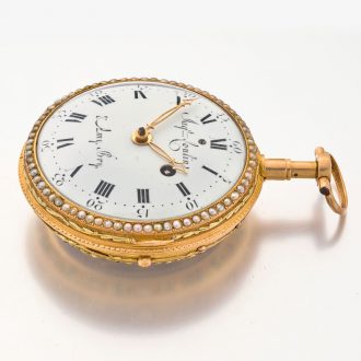 Swiss exclusive gold and enamel repeating verge watch Circa 1790 Swiss exclusive gold and enamel repeating verge watch Circa 1790