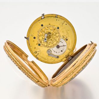Swiss exclusive gold and enamel repeating verge watch Circa 1790 Swiss exclusive gold and enamel repeating verge watch Circa 1790