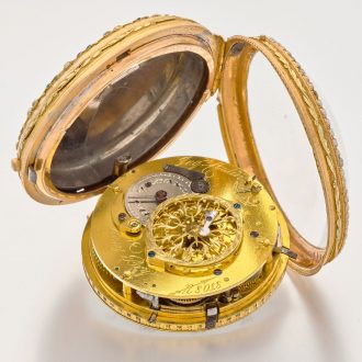 Swiss exclusive gold and enamel repeating verge watch Circa 1790 Swiss exclusive gold and enamel repeating verge watch Circa 1790