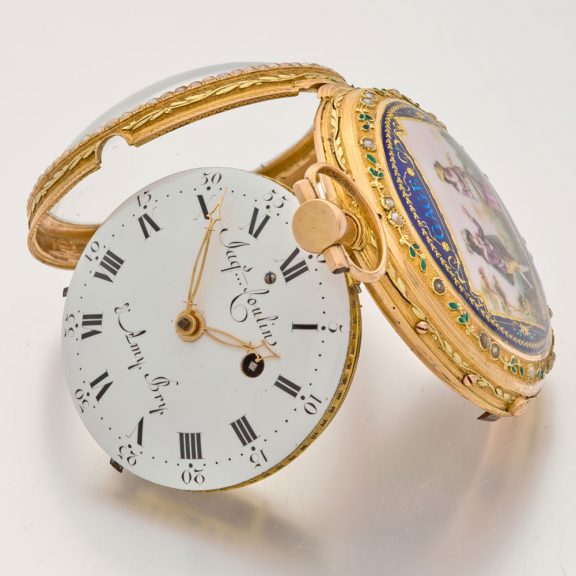 Swiss exclusive gold and enamel repeating verge watch Circa 1790 Swiss exclusive gold and enamel repeating verge watch Circa 1790