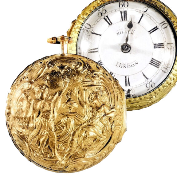 English gold verge with repoussé decoration Circa 1770