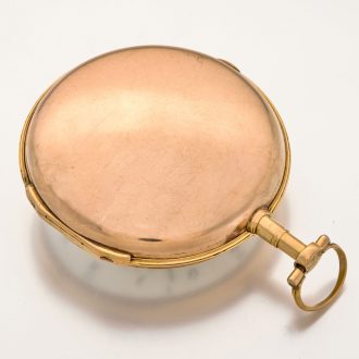 Swiss 14 carat gold verge watch with double calendar Circa 1790