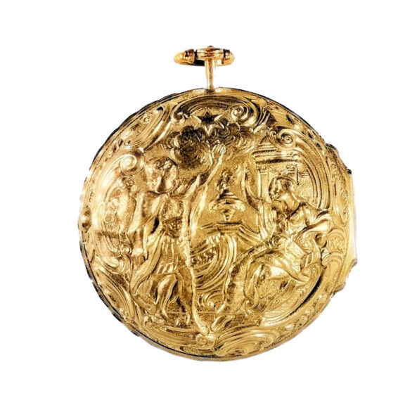 English gold verge with repoussé decoration Circa 1770 English gold verge with repoussé decoration Circa 1770