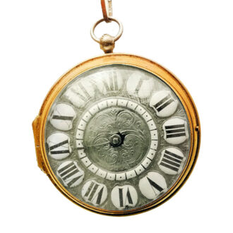 French gilded brass verge Oignon clock watch Circa 1707