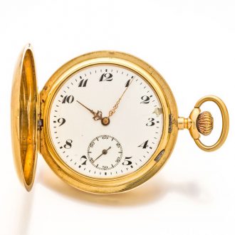 Swiss 14 carat gold hunting cased pocket watch Circa 1920