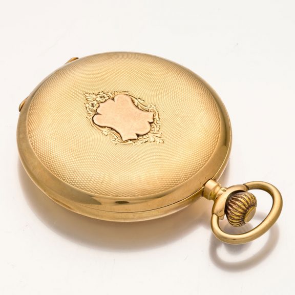 Swiss 14 carat gold hunting cased pocket watch Circa 1920 Swiss 14 carat gold hunting cased pocket watch Circa 1920