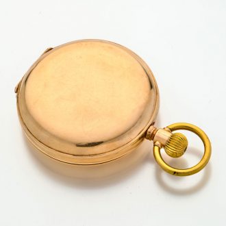 Swiss 14 carat pink gold double dialled calendar watch Circa 1890