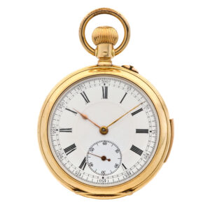 Rare Swiss gold double dialled repeating calendar watch Circa 1890