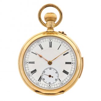 Rare Swiss gold double dialled repeating calendar watch Circa 1890