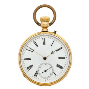 Fine Swiss 14K yellow gold open faced lever watch Circa 1880