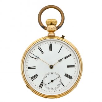 Fine Swiss 14K yellow gold open faced lever watch Circa 1880
