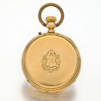 Fine Swiss 14K yellow gold open faced lever watch Circa 1880