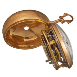 An English verge in 20 carat gold repousse pair cases Circa 1765