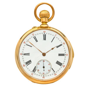 French 18 carat gold quarter repeating pocket watch Circa 1880