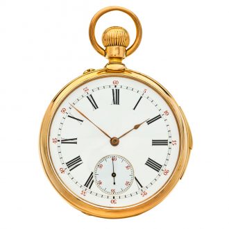 French 18 carat gold quarter repeating pocket watch Circa 1880