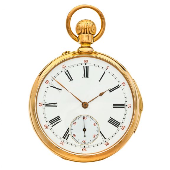 French 18 carat gold quarter repeating pocket watch Circa 1880 French 18 carat gold quarter repeating pocket watch Circa 1880