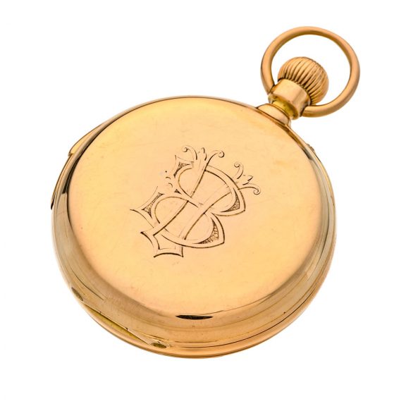 French 18 carat gold quarter repeating pocket watch Circa 1880 French 18 carat gold quarter repeating pocket watch Circa 1880