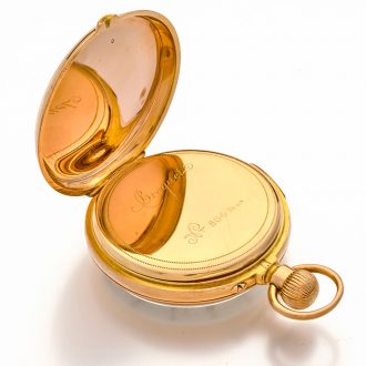 French 18 carat gold quarter repeating pocket watch Circa 1880