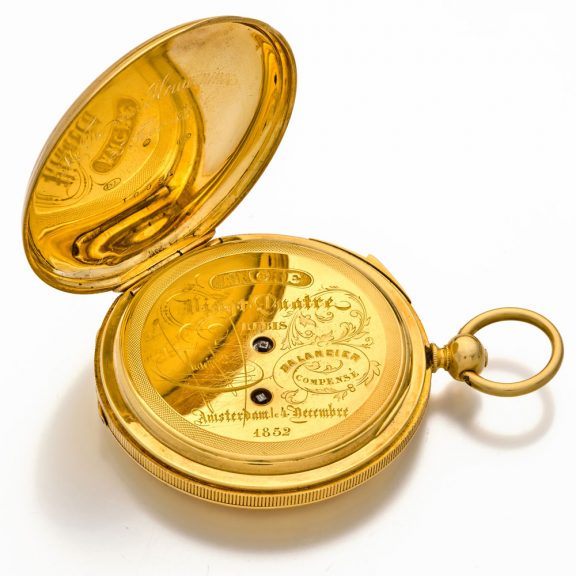 Dutch solid 18K gold quarter repeating pocket watch Circa 1852 Dutch solid 18K gold quarter repeating pocket watch Circa 1852