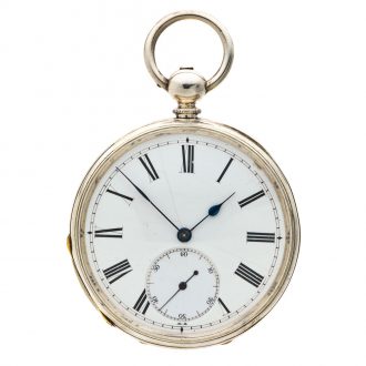 French silver open faced lever pocket watch by Breguet Circa 1873