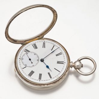 French silver open faced lever pocket watch by Breguet Circa 1873